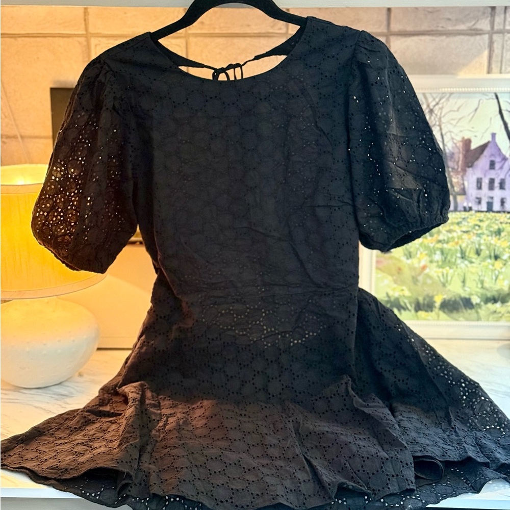 Olivaceous for Anthropologie Black Eyelet Dress